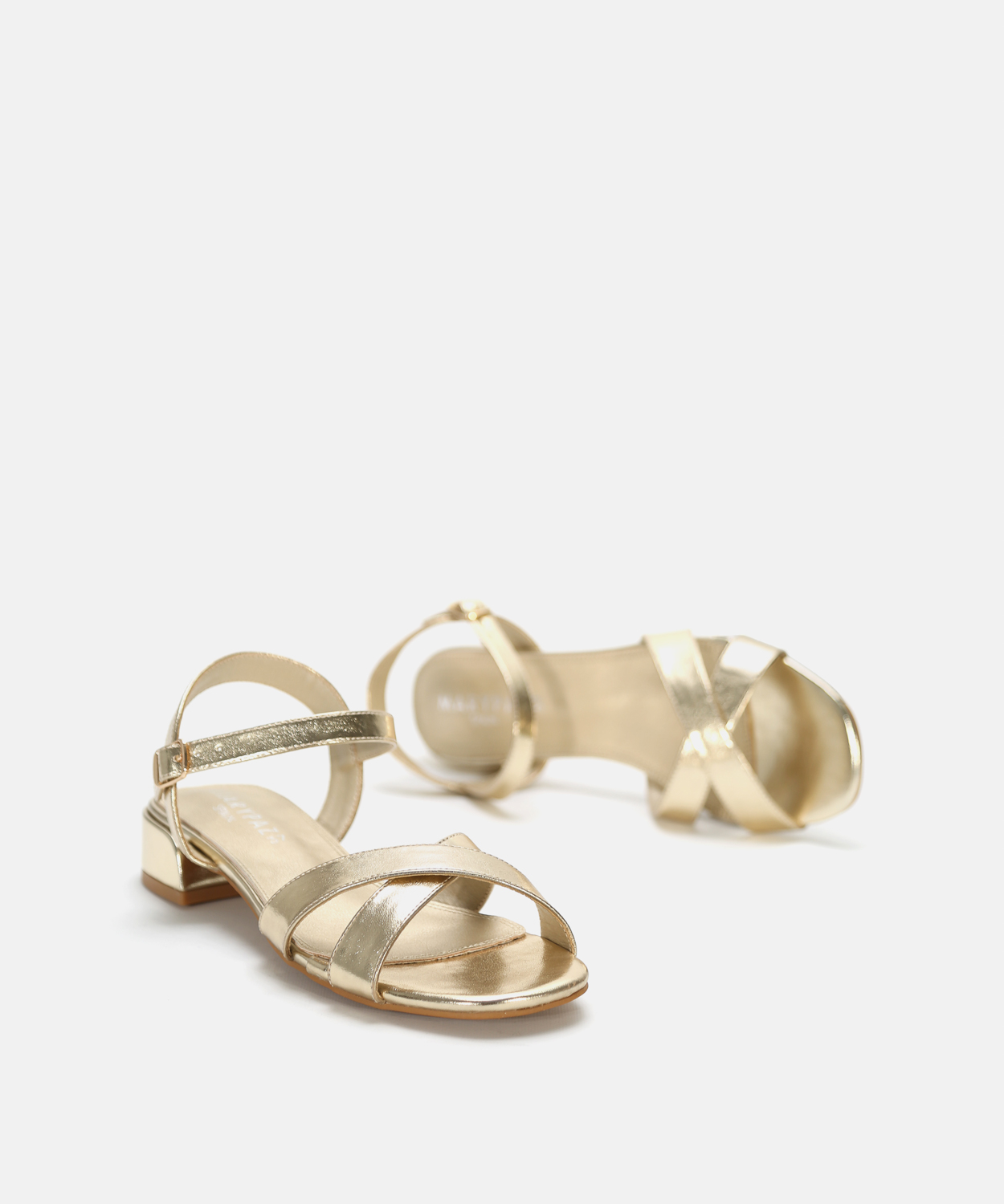 Sandalia tac&oacute;n tiras cruzadas image number null